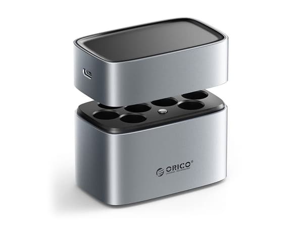 Orico EV8 AA Lithium Battery Charger with Storage Function - Silver