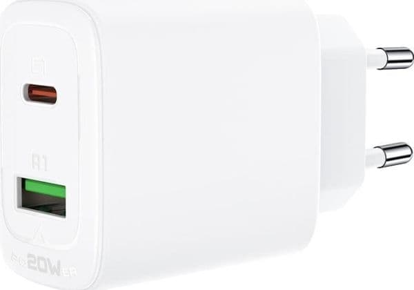 Acefast A25-lader 1x USB-A 1x USB-C 3 A (6974316281214)