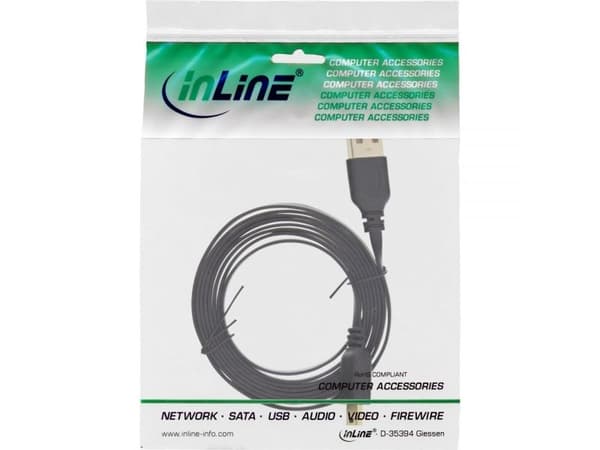 InLine 4043718178698, 5 m, USB A, Mini-USB B, USB 2.0, uros-/urosliitin, musta