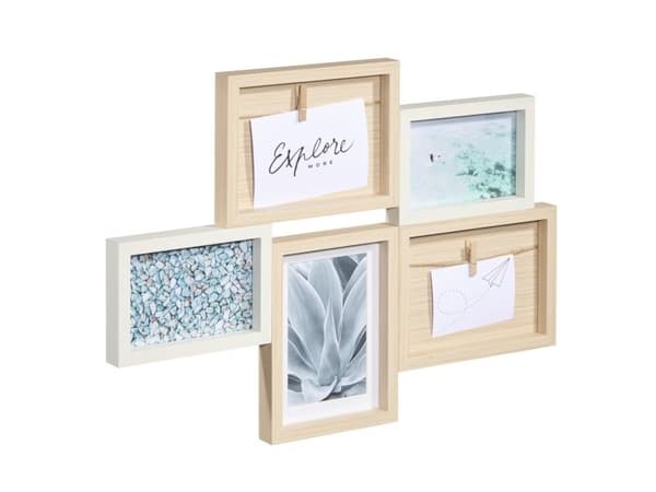 Hama Kalmar, MDF, Ek, Vit, Flerbildsram, Vägg, 10 x 15 cm, Rektangulär