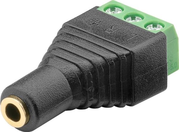 Goobay 76746, 3.5 mm, 3-pin, Sort