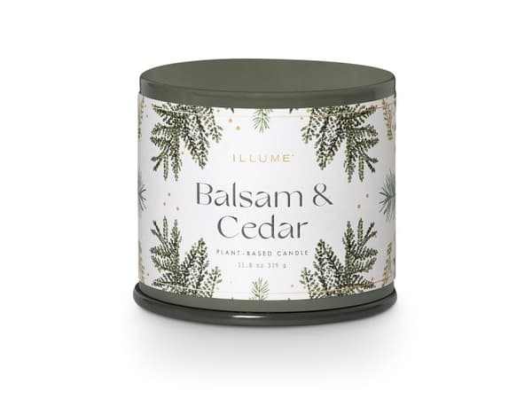ILLUME Balsam & Cedar Vanity Tin duftlys, grønn