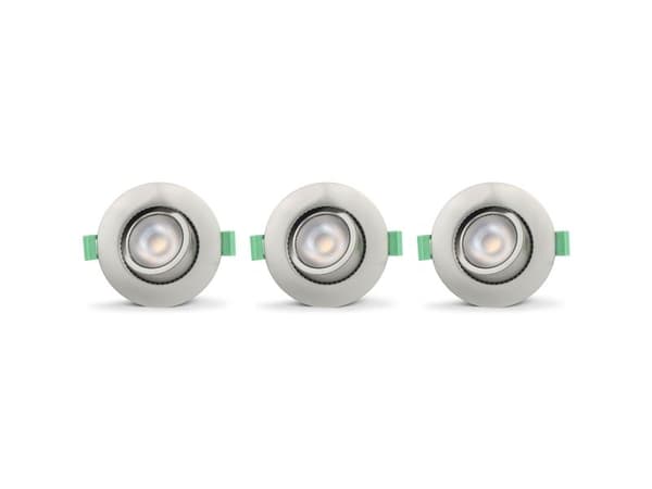 Ellen Infälld downlight Dim-to-Warm 520lm IP65 3-pack Borstad stål