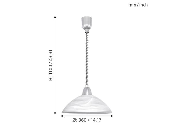 EGLO LORD 2 pendel m/heis BS/ALABAST