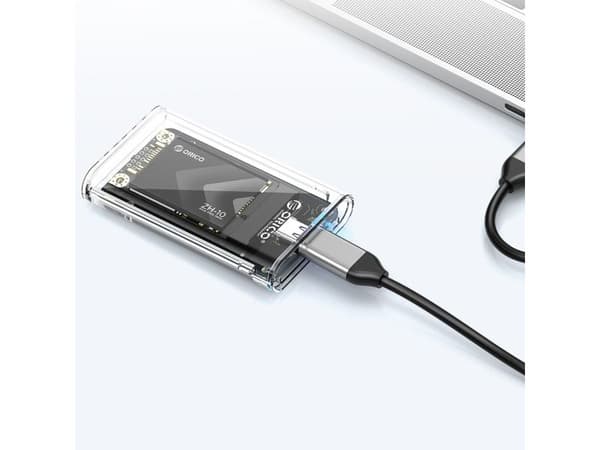 MSATA USB-C 3.2 5Gbps Diskbrønn - Gjennomsiktig