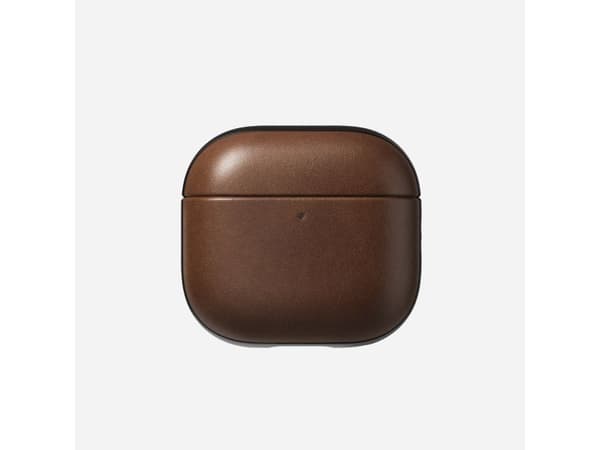 Nomad Modern Leather Case, brun - Airpods 4