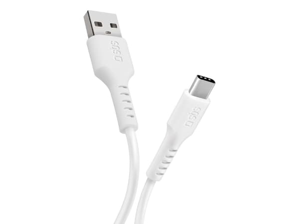 SBS TECABLEMICROC10W, 1 m, USB A, USB C, USB 2.0, 0,48 Gbit/s, Vit