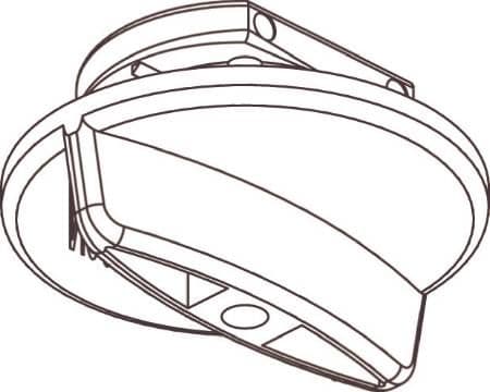 Global 1F Base GBA14-3 til krog XTAK11 2 mm, hvid