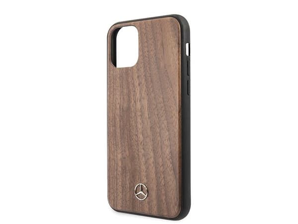 Mercedes Wood Line valnøtt-etui til iPhone 11 Pro Max - brun