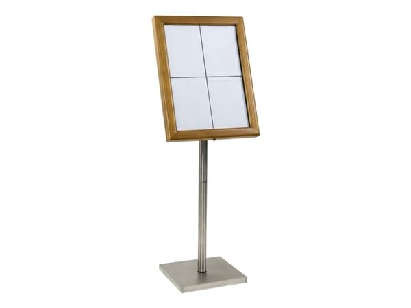 Securit® CLASSIC LED Informationsdisplay 125 til 4xA4, teak - komplet kit