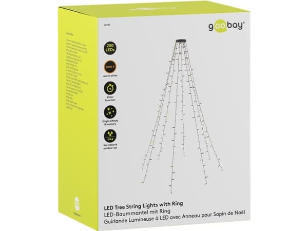 Goobay 60385, Fe lys, Sort, Grønn, Kopper, Plast, IP44, III, 6 timer