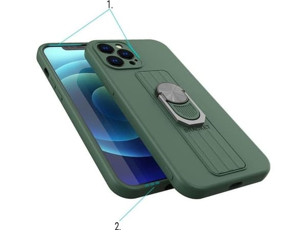 Hurtel Ring Case silikondeksel med fingerholder og stativ for iPhone 11 Pro mint