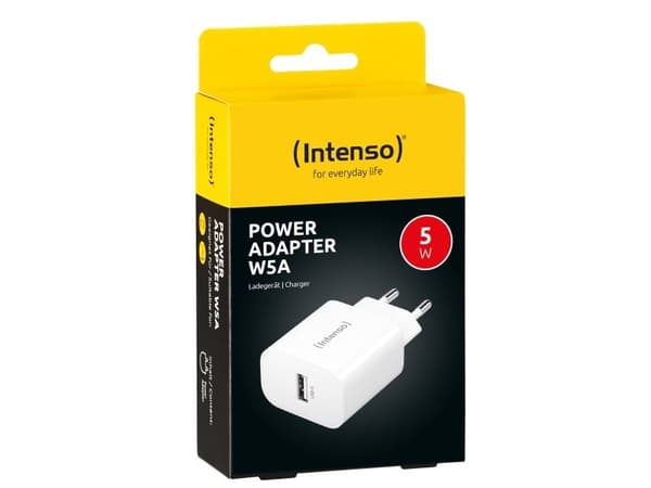 Intenso W5A - Strömadapter - 5 Watt - 1 A (USB) - vit