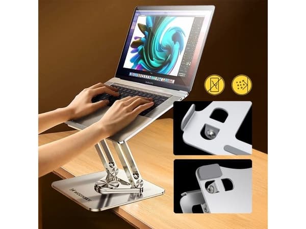 Wozinsky laptopställ 360° silver + ställ för telefon
