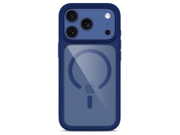 Tech-Protect MagOne MagSafe CC Case + Tempered Glass 2-Pack for iPhone 18 Pro Max / 17 Pro Max - Clear Navy Blue