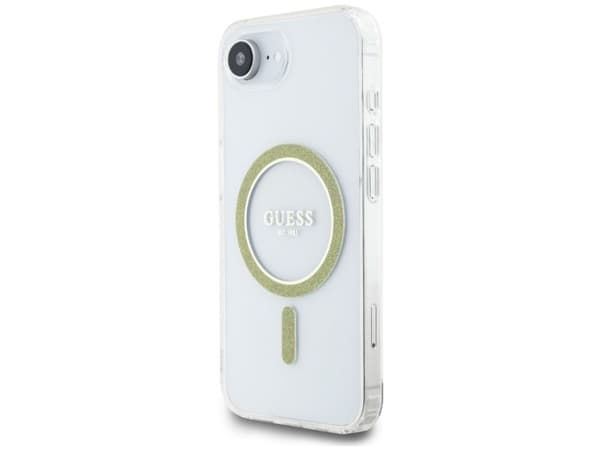 Guess IML Glitter Circle MagSafe - Kotelo iPhone 16e (läpinäkyvä)