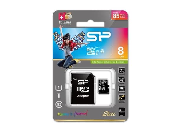 Silicon Power Elite 8GB microSDHC UHS-I flashminne klass 10