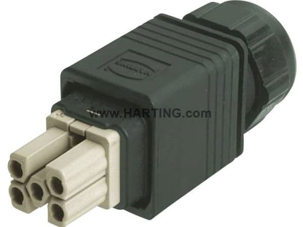 Harting Han® PushPull Power 5 + PE Han-Quick Lock® tilkoblingsinnsats 09 35 232 0423