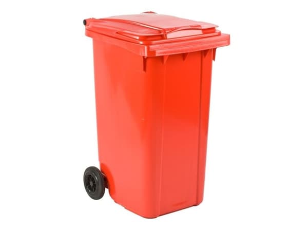 Affaldscontainer, ESE, rød, plast, 240 l, UV-resistent