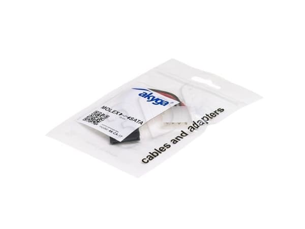 Akyga - Strømadapter - 4-pin intern strøm (hunn) til SATA-strøm (hann) - 15 cm