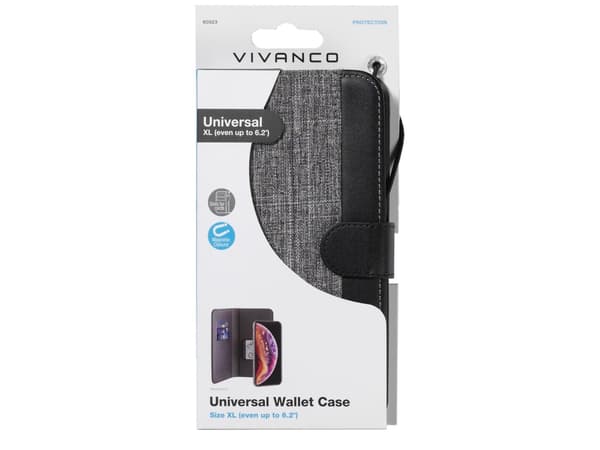 Universal Plånboksfodral XL 3-kortti Grå