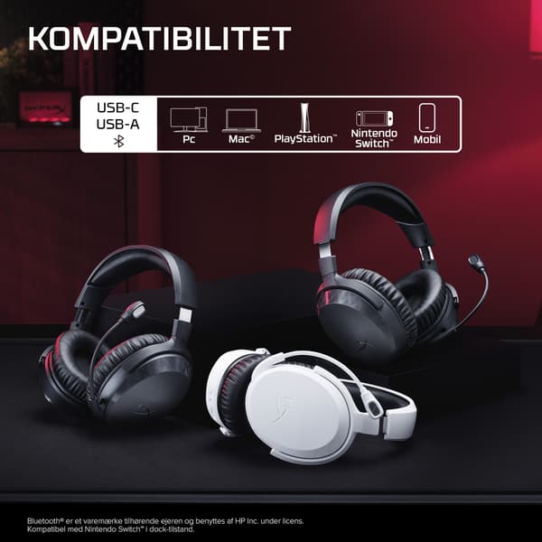 HyperX Cloud Stinger 3 Wireless Gaming Headset PlayStation, 280 g, Valkoinen