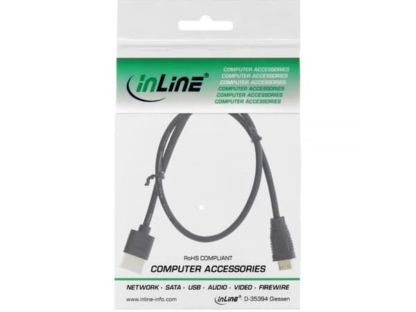 InLine 17555C, 0,5 m, HDMI Typ A (Standard), HDMI Typ C (Mini), 3D, Sortera