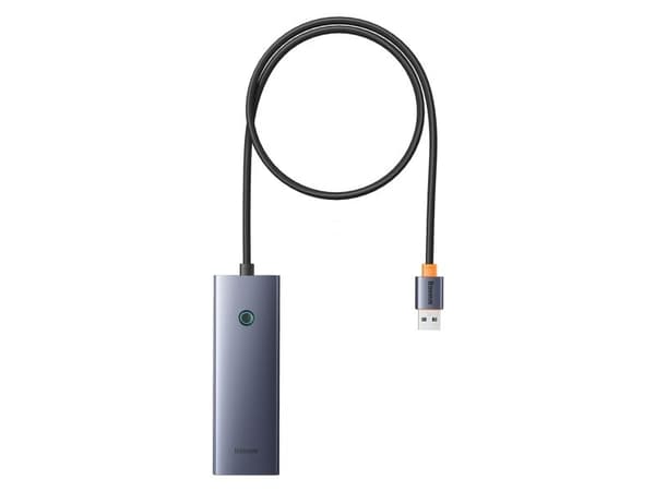 Baseus Hub USB-A Baseus UltraJoy -sarja 4xUSB-A 3.0 1xUSB-C 5 V 50 cm – harmaa