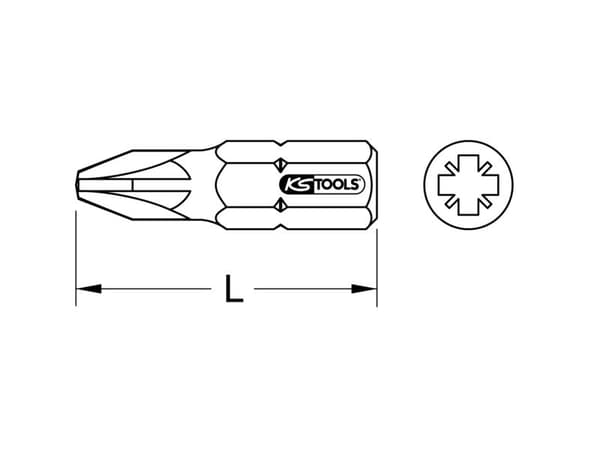 KS Tools kryssbits PZ 3 rustfritt stål V2A 6,3 5 stk