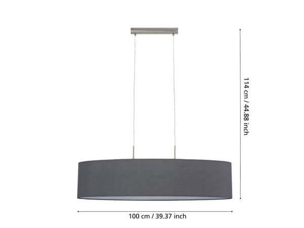 EGLO PASTERI langbord 2L L1000 grå