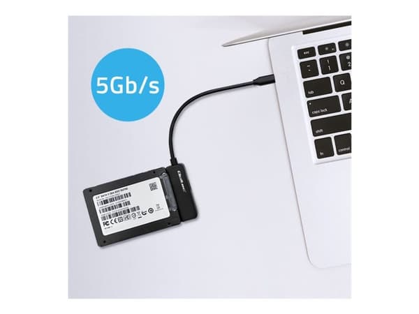 Qoltec SATA-sovitin | 2,5" SSD HDD-sovitin | USB-C | Super speed 5Gb/s | 2TB | 19cm
