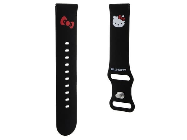 Sourcing Hello Kitty universalrem HKUWLSCHBLK silikon Kitty hode sort/sort 22 mm