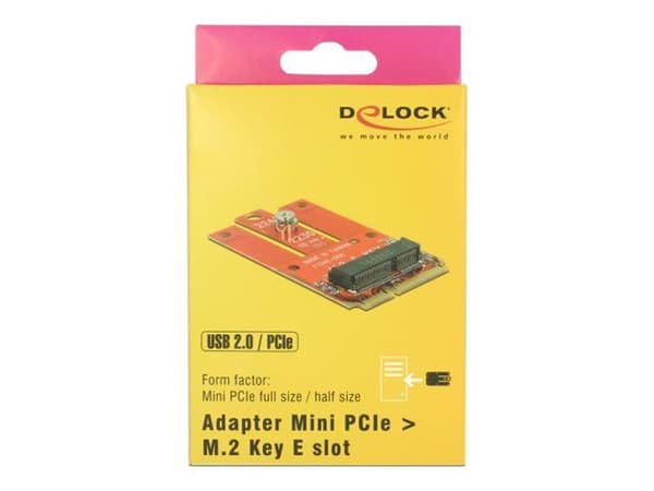 Delock Mini PCIe > M.2 Key E slot - Diskkontroller - M.2 - 1 Kanal - M.2 Card - PCIe Mini Card