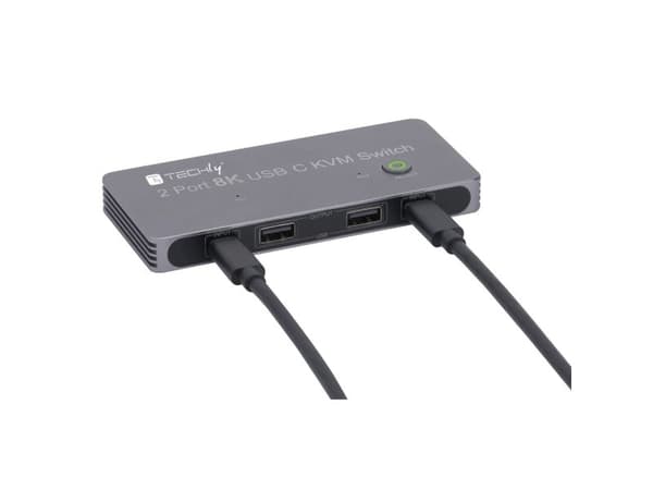 Techly TECHLY KVM USB-C Switch 8K DisplayPort 1.4 2xUSB-C 3xUSB 2.0 (365528) - 46280610