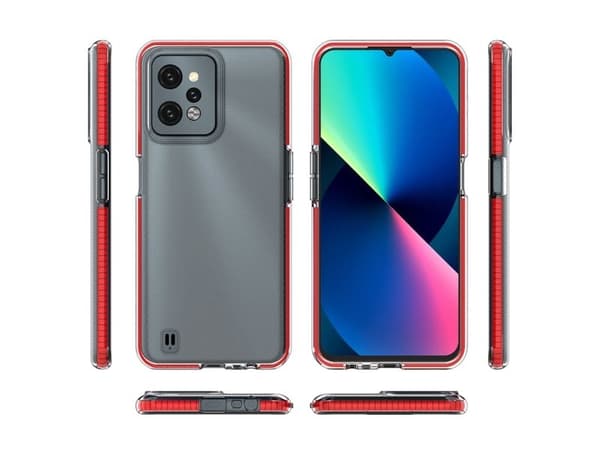 Spring Case för Realme C31 silikonfodral med ram - ljusblå