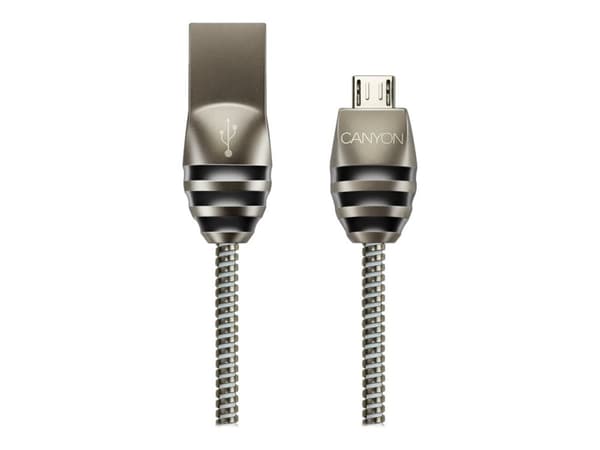 Canyon CNS-USBM5DG, 1 m, USB A, Micro-USB A, USB 2.0, Sort, Grå