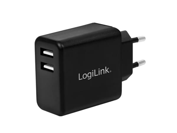 LogiLink PA0210, Innendørs, AC, 5 V, 2,4 A, Sort