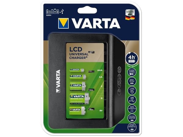 Varta Universal Charger+, 9V, AA, AAA, C, D
