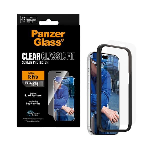 PanzerGlass Screen Protector iPhone 18 Pro | Classic fit w. EasyAligner