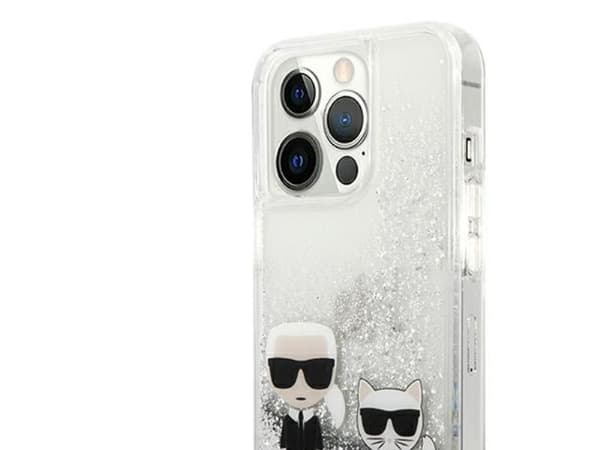 Karl Lagerfeld Liquid Glitter-etui til iPhone 13 Pro Max 6,7" - sølv