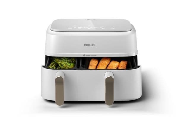 Airfryer dubbelkorg, Philips, 9,0 l, vit