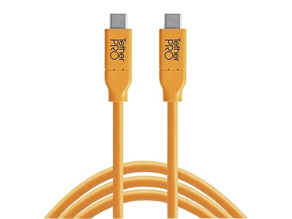 Tether Tools CUC15-ORG, 4,6 m, USB C, USB C, USB 3.2 Gen 1 (3.1 Gen 1), 5000 Mbit/s, Oranssi