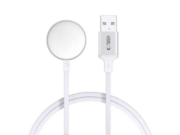 TECH-PROTECT MC02 ultraboost magnetladerkabel 100 cm til Apple Watch, hvit