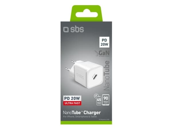 SBS PD Reiselader 20W USB-C GaN weiá