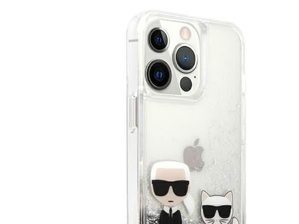 Karl Lagerfeld Liquid Glitter-etui til iPhone 13 Pro Max 6,7" - sølv