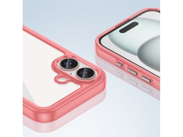 Outer Space-skal med gelram för iPhone 16 Plus - röd