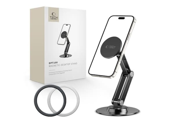 TECH-PROTECT DPT100 UNIVERSAL MAGNETIC MAGSAFE PHONE DESKTOP STAND BLACK