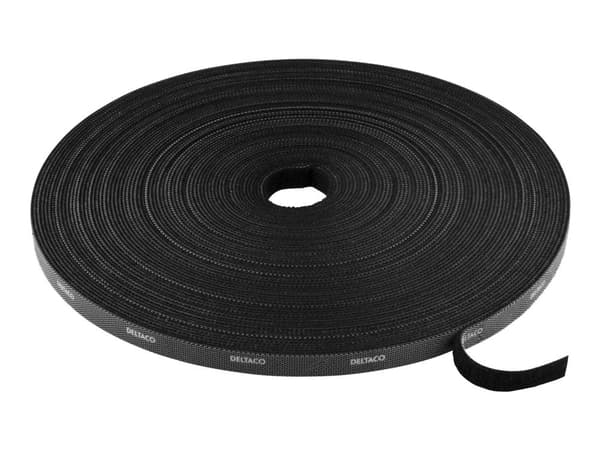 DELTACO CM1025S - Kabelbinderrulle - 25 m - sort