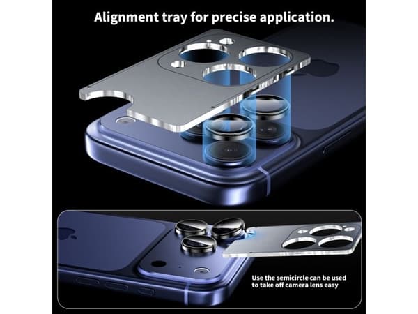 Tech-Protect CAMRING FIT+ kamerabeskyttelse til iPhone 14 Pro / Max / 15 Pro / Max / 16 Pro / Max / 17 Pro / Max, deep blue