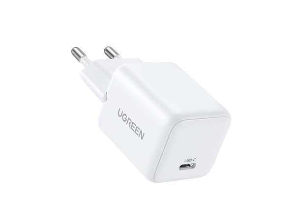 Ugreen - Strömadapter - USB-C, GaN Fast - 20 watt - Fast Charge (USB-C) - vit - EU
